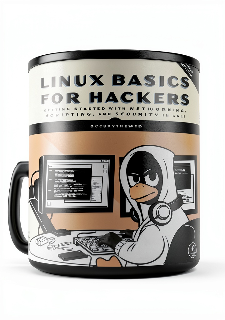 Installing Linux Networking & System Administration Guide by No Starch Press on a wooden desk