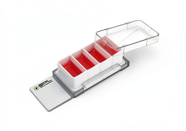 SPL Cell Culture Chamber Slide White 4-Well PS Frame Glass Slide-1